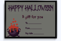 Amazing Halloween Gift Certificate Template Free