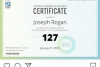 Amazing Iq Certificate Template