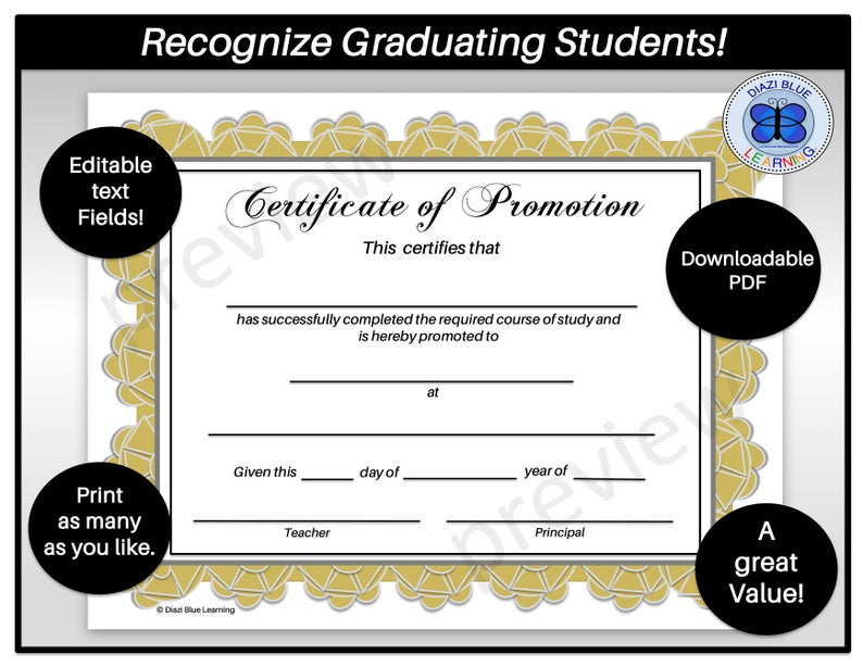 Amazing Job Promotion Certificate Template Free