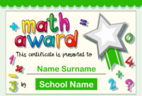 Amazing Math Award Certificate Templates