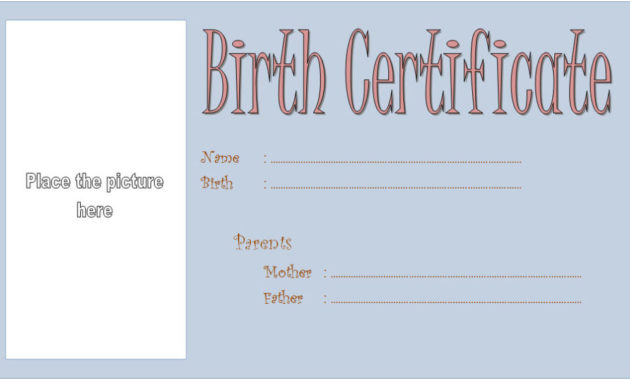 Amazing Puppy Birth Certificate Template