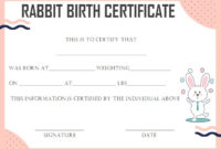 Amazing Rabbit Adoption Certificate Template 6 Ideas Free
