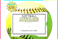 Amazing Softball Award Certificate Template