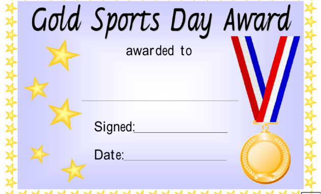 Amazing Sportsmanship Certificate Template
