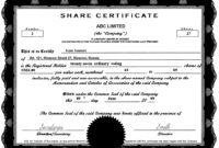 Amazing Stock Certificate Template Word