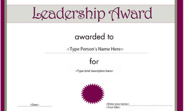 Amazing Student Leadership Certificate Template