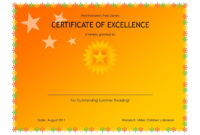 Amazing Summer Reading Certificate Printable