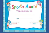 Amazing Swimming Award Certificate Template