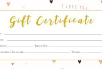 Amazing Valentine Gift Certificate Template
