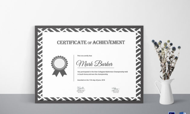 Awesome Badminton Certificate Template
