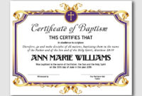 Awesome Baptism Certificate Template Word