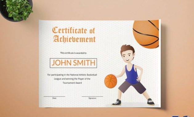 Awesome Basketball Tournament Certificate Template
