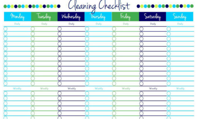 Awesome Blank Cleaning Schedule Template
