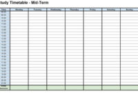 Awesome Blank Revision Timetable Template