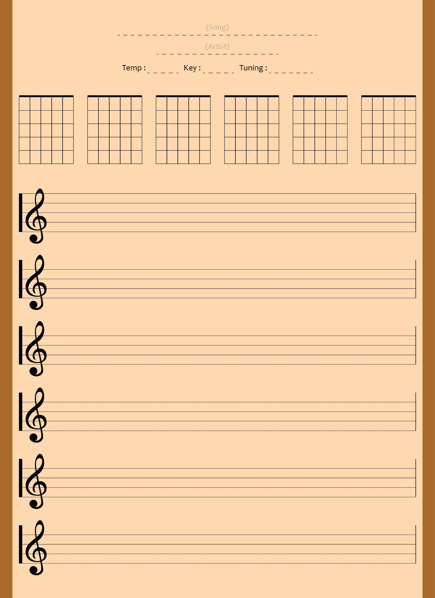 Awesome Blank Sheet Music Template For Word
