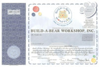 Awesome Build A Bear Birth Certificate Template