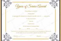 Awesome Certificate For Years Of Service Template