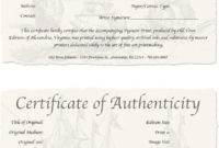 Awesome Certificate Of Authenticity Templates