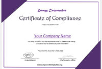 Awesome Certificate Of Compliance Template