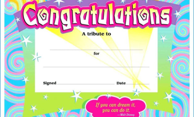 Awesome Children'S Certificate Template