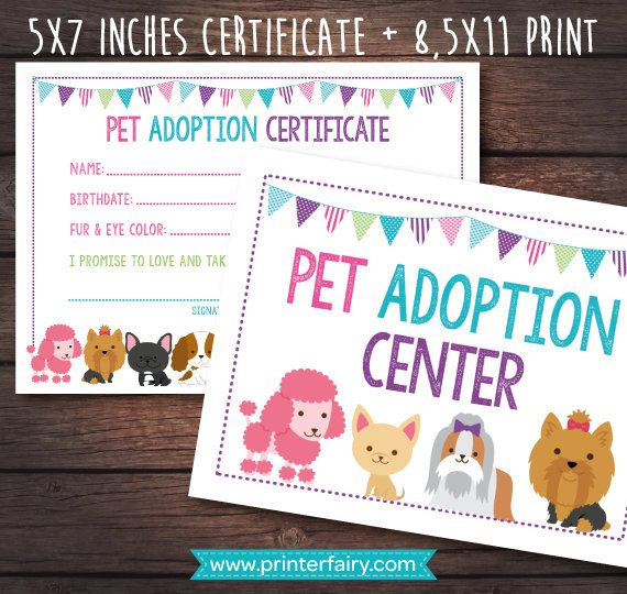 Awesome Dog Adoption Certificate Free Printable 7 Ideas