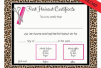 Awesome First Haircut Certificate