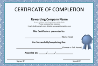 Awesome Free Completion Certificate Templates For Word