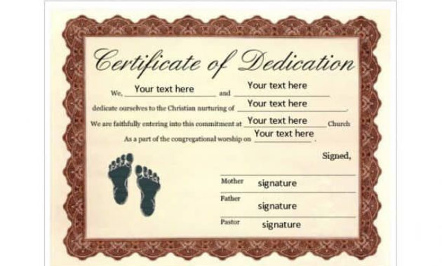Awesome Free Printable Baby Dedication Certificate Templates