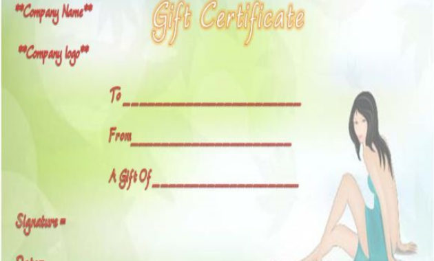 Awesome Free Spa Gift Certificate Templates For Word
