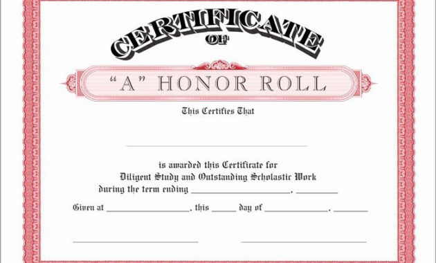 Awesome Honor Award Certificate Template