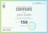 Awesome Iq Certificate Template
