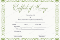 Awesome Marriage Certificate Template Word 10 Designs