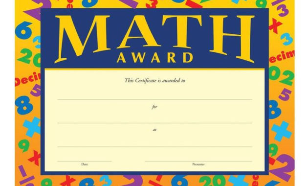 Awesome Math Award Certificate Templates