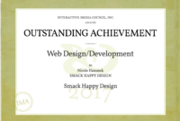 Awesome Outstanding Achievement Certificate