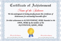 Awesome Outstanding Effort Certificate Template