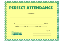 Awesome Perfect Attendance Certificate Template Editable