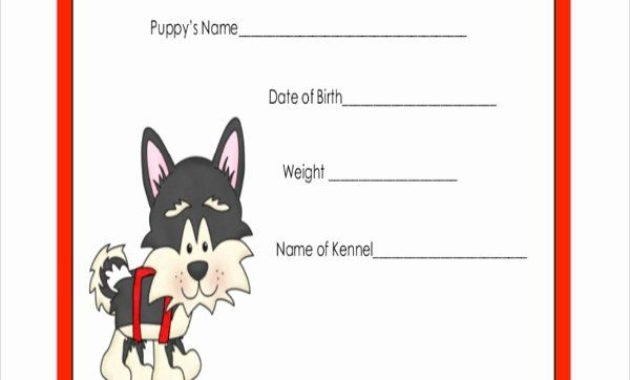 Awesome Pet Birth Certificate Template