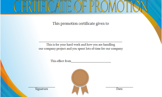Awesome Promotion Certificate Template