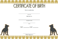 Awesome Puppy Birth Certificate Template
