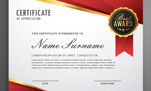 Awesome Sample Certificate Of Recognition Template