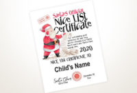 Awesome Santas Nice List Certificate Template Free