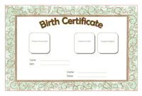 Awesome Stuffed Animal Birth Certificate Template 7 Ideas