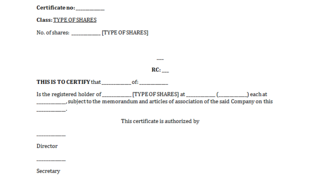 Awesome Template For Share Certificate