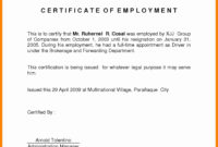 Awesome Template Of Certificate Of Employment