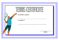 Awesome Tennis Certificate Template