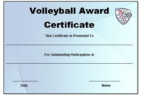 Awesome Volleyball Mvp Certificate Templates
