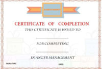 Best Anger Management Certificate Template