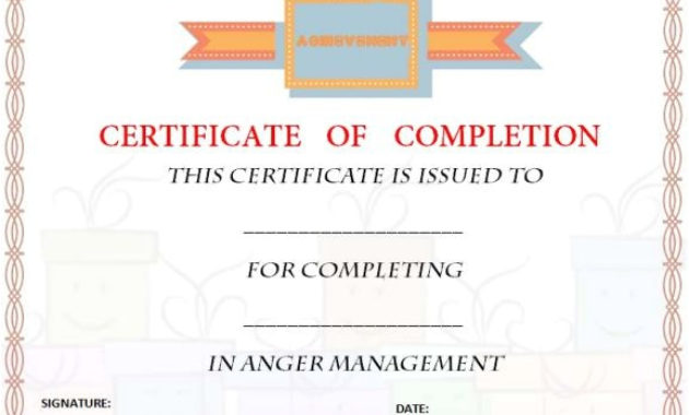 Best Anger Management Certificate Template