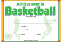 Best Basketball Certificate Template