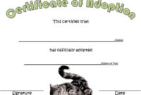 Best Cat Adoption Certificate Template